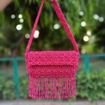 Beaded Bag - Hot Pink